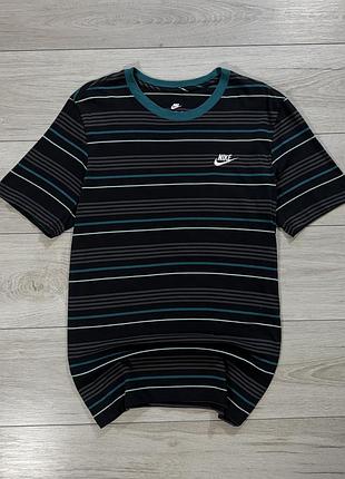 Новая элегантная черная футболка найк страйп nike club stripe t-shirt, m, оригинал