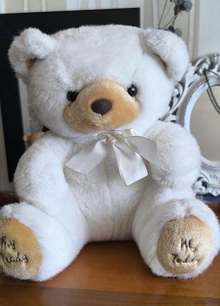 Мягкая игрушка белый мишка тедди mothercare "my 1st teddy" (первый мишка)