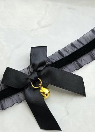 Чокер с бантиком black golden bell