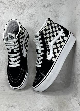 Високі кеди на платформі vans sk8 old skool black white