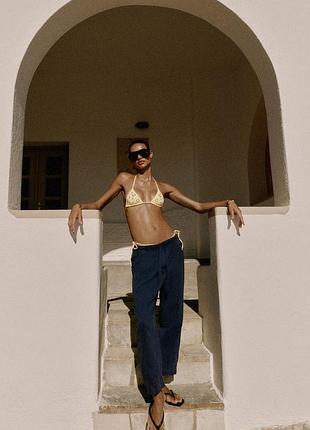 Бавовняні штани з еластичним поясом zara - s, m, l, xl