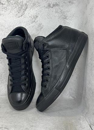 Високі шкіряні чорні чоловічі кеди converse chuck taylor all star