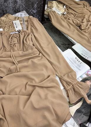 Бежева шифонова сукня батал na-kd xxl 2xl 4