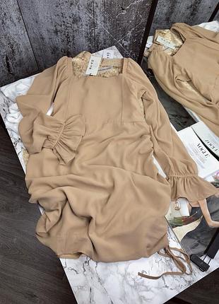 Бежева шифонова сукня батал na-kd xxl 2xl 8