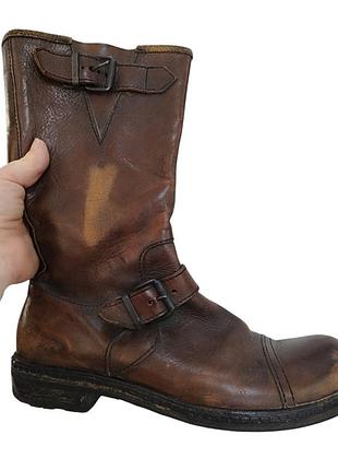 Сапоги moma vintage leather engineer boots инженерные байкерские имталия