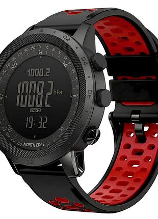 Мужские тактические часы north edge desert flex red 5bar с компасом, альтиметром и двумя ремешками