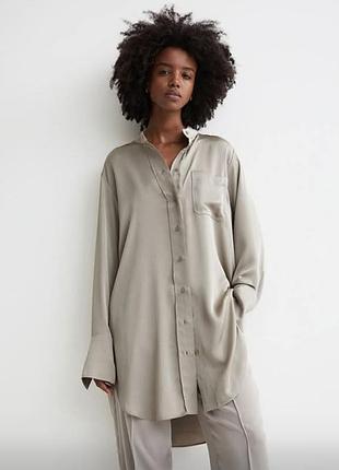 Гарна атласна сорочка ,оверсайз, h&m