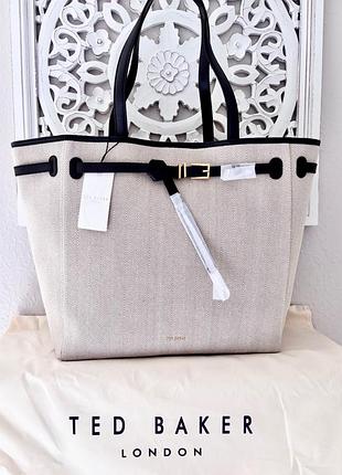 Новая больная сумка женская элегантный большой тоут ted baker tafanie (кожа + канвас)