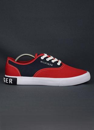 Tommy hilfiger ralem кеди кросівки чоловічі текстильні повсякденні спортивні червоні з синім білим 41-42 р/27 см polo ralph lauren converse vans