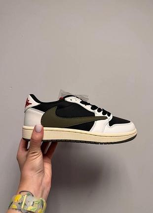 Уцінка кросівки travis scott x air jordan 1 low og "olive"