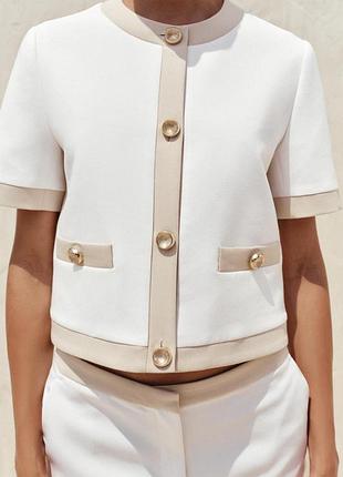 Жакет піджак з короткими рукавами zara