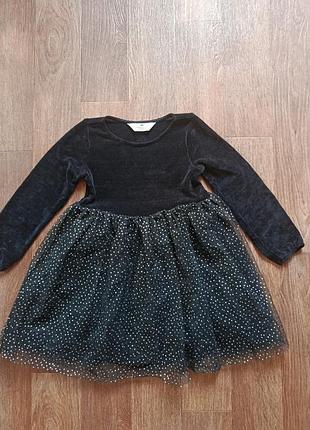 Черное праздничное платье h&amp;m 6-8 лет