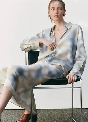Zara ❤️ сатиновий костюм спідниця і блузка