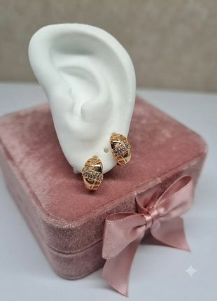 Розкішні позолочені сережки xuping jewelry з цирконієм