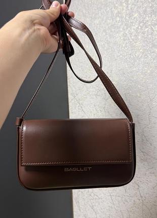Cумка baglett bg105mini каштановий шкіра