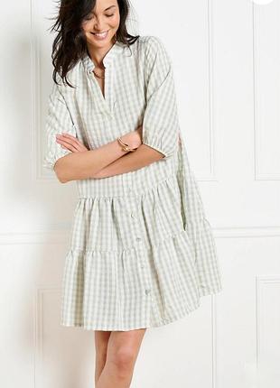 Gina gingham smock dress новое платье от бренда forever new в нежно-зеленую клетку виши
