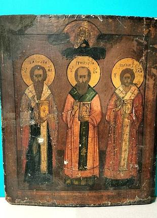 Старинная икона «трое светителей»