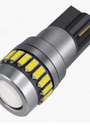 Світлодіод 12-24v т10 canbus білий smd 18-4014+лінза