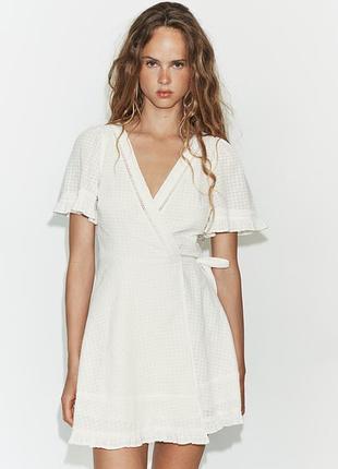 Сукня zara зі вставками прошви текстурована