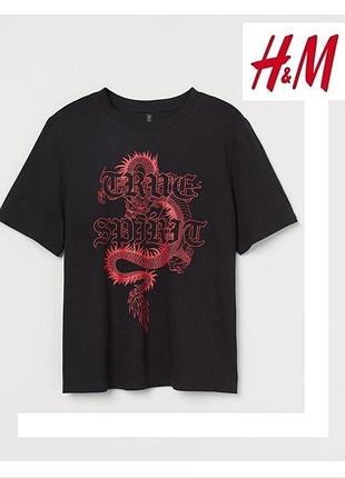 Крутая чёрная женская футболка h&m divided, р.xl наш 52-54