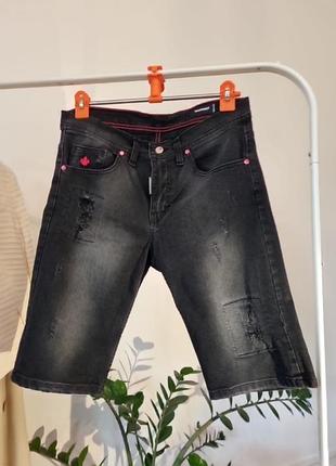Джинсовые шорты dsquared2, черного цвета