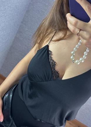 Боді майка жіноче asos чорний xs