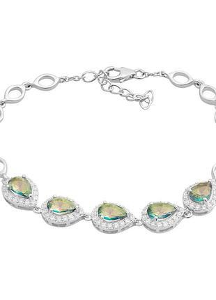Серебряный браслет komilfo с мистик топазом 4.008ct, вес изделия 5,76 гр (2205760) 1720 размер