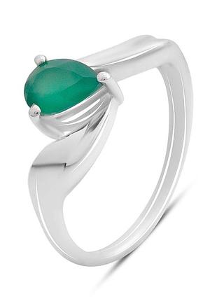 Срібне кільце komilfo з натуральним агатом 0.608ct, вага виробу 2,23 г (2213406) 16.5 розмір