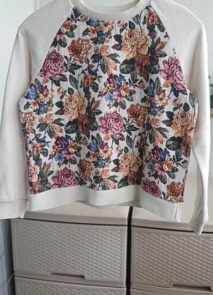 Світшот з гобеленом в квітковий принт zara s