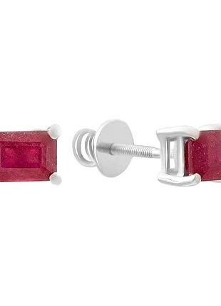 Серебряные серьги komilfo с натуральным рубином 2.68ct (2205203)