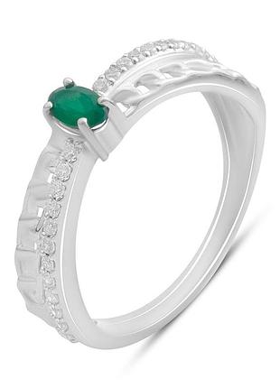 Серебряное кольцо komilfo с натуральным агатом 0.577ct, вес изделия 2,63 гр (2189527) 18 размер