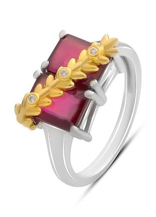 Серебряное кольцо komilfo с натуральным рубином 4.188ct, вес изделия 4,02 гр (2194828) 18.5 размер