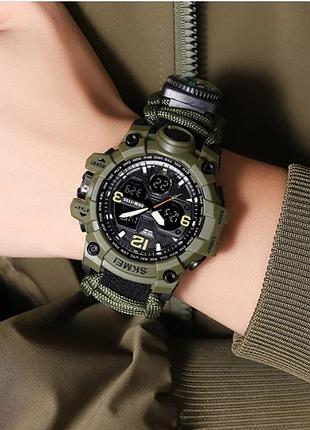 Чоловічий годинник skmei 1155bncmgn camo green, часы, подарок
