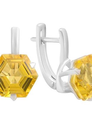 Срібні сережки komilfo з цитрином nano 7.743ct (2212805)
