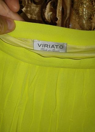 Шикарная неоновая макси юбка viriato испания с плиссеровкой