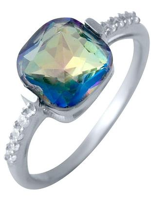 Срібне кільце komilfo з містиком топазом 5.435ct, вага виробу 2,22 г (2016984) 18 розмір 2.91, 16.5