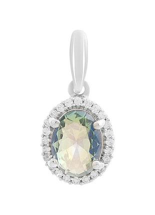 Серебряная подвеска komilfo с мистик топазом 1.108ct, фианитами (2212768)