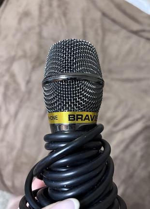 Мікрофон bravis для караоке для виступів зі шнуром з кабелем з штекером проводний робочий 90 грн