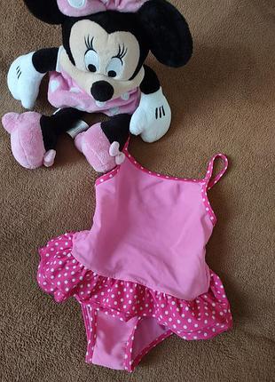 Красивый розовый купальник для девочки,18-24 мес