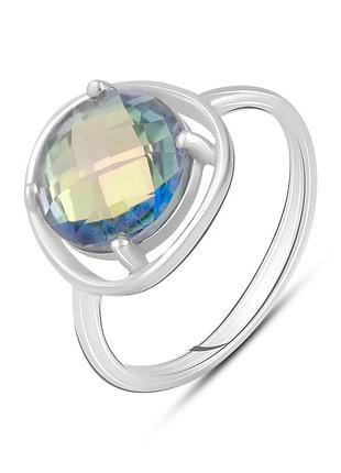 Серебряное кольцо komilfo с мистик топазом 6.427ct, вес изделия 2,9 гр (2121992) 17 размер