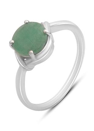 Серебряное кольцо komilfo с натуральным изумрудом 1.708ct, вес изделия 2,47 гр (2172482) 17 размер