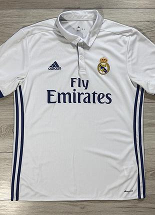 Футбольная футболка джерси адидас реал мадрид adidas real madrid 2016/17 home, l, оригинал