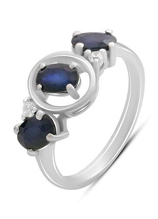 Серебряное кольцо komilfo с натуральным сапфиром 1.775ct, вес изделия 2,98 гр (2194743) 18 размер