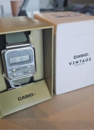 Casio a100wef-3aef vintage унісекс годинник оливковий цифровий
