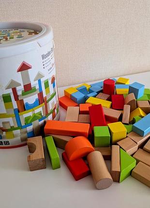 Деревянные кубики цветные блоки viga toys 80 деталей, 2,5 см.