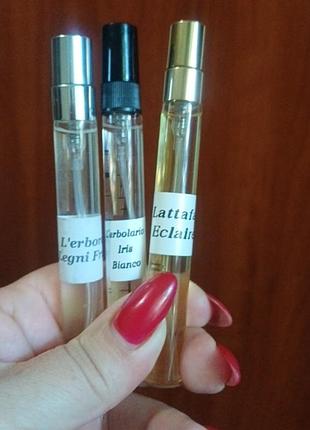 3 по 10мл lattafa eclair, l'erbolario iriso bianco,  legni fruttati оригінал