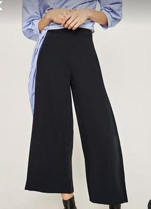 Черные широкие брюки 7/8, zara, xl