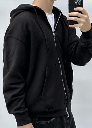 Зіп худі pull&bear zip hoodie зіпка пулбір pullbear чорна кофта