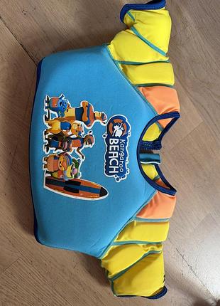 Дитячий плавальний жилет zoggs kangaroo beach water wings - синьо-жовтий - для навчання плаванню 2-3 роки 15-18 кг