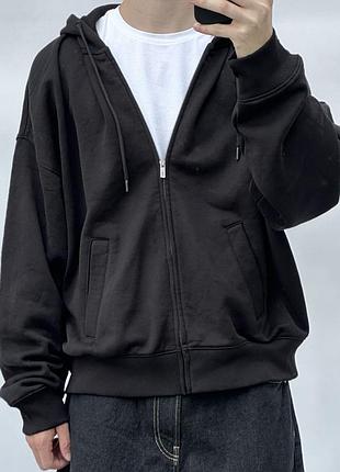 Зіп худі bershka zip hoodie бершка зіпка чорна